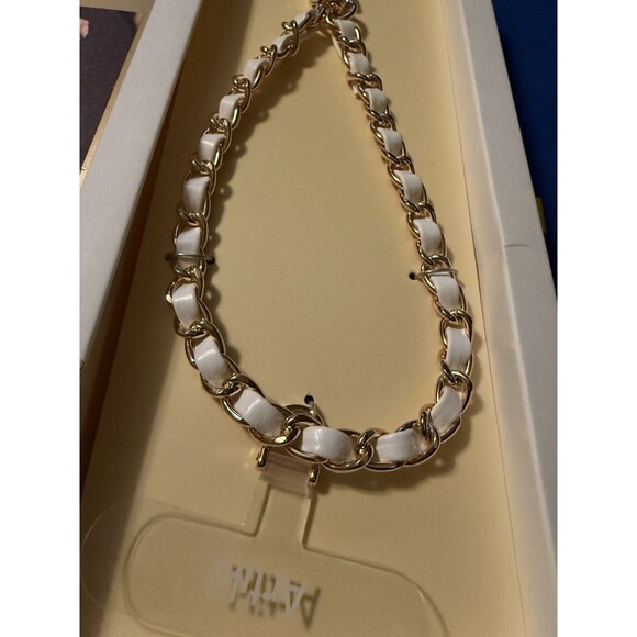 Artikl Wristlet Phone Strap White 11.8" Gold Compatible W/all The Smartphones - Picture 2 of 8